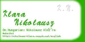 klara nikolausz business card